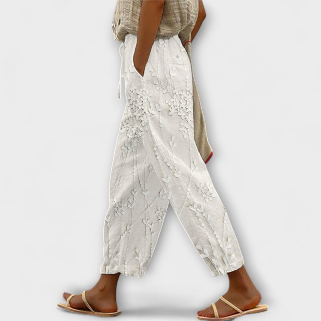 Zoey - Grape Leaf Pattern Pants