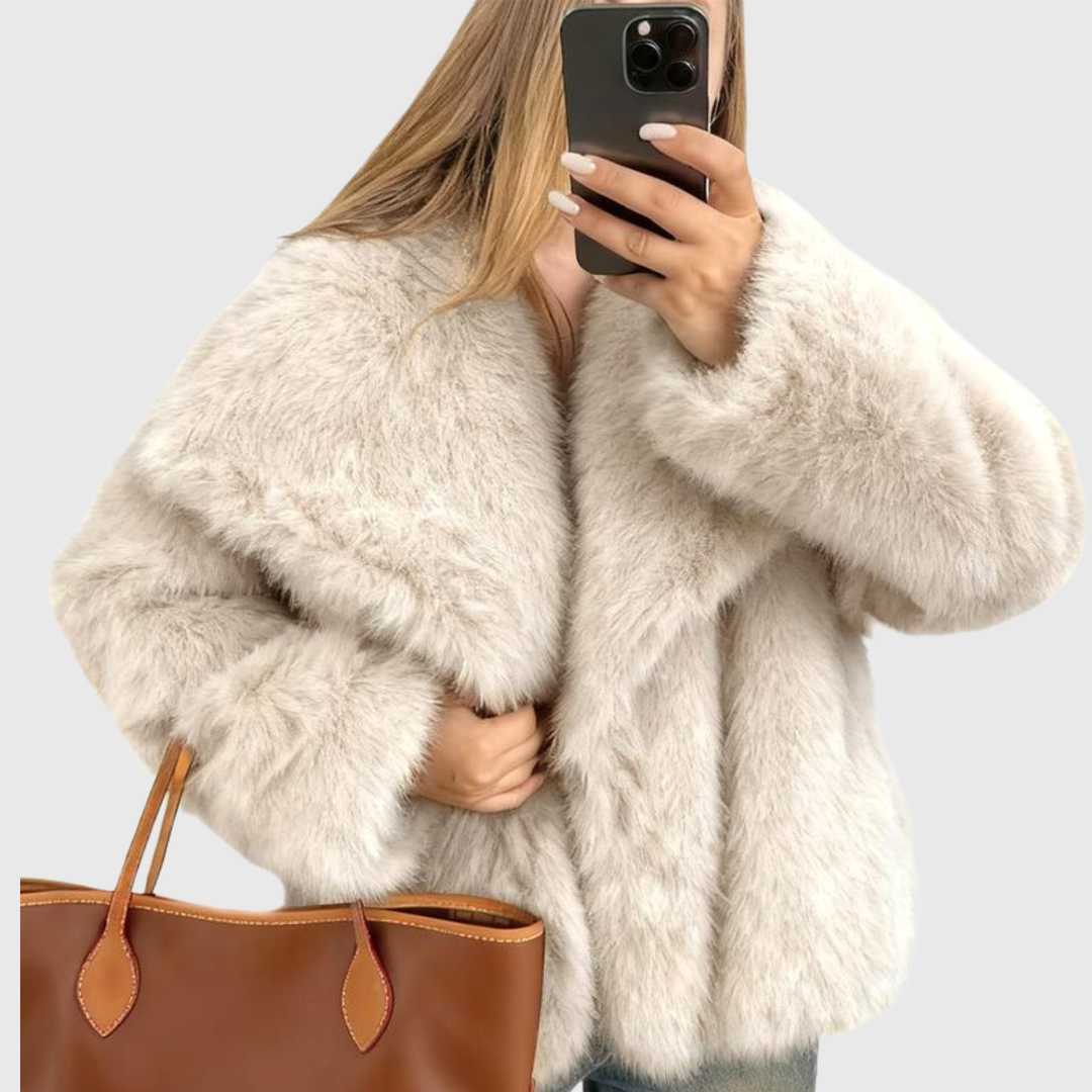 LAURENCE™ - Fashionable Cropped Faux Fur Coat for Fall & Winter Outfits