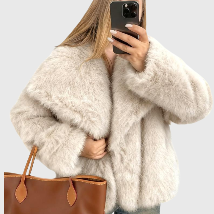 LAURENCE™ - Fashionable Cropped Faux Fur Coat for Fall & Winter Outfits