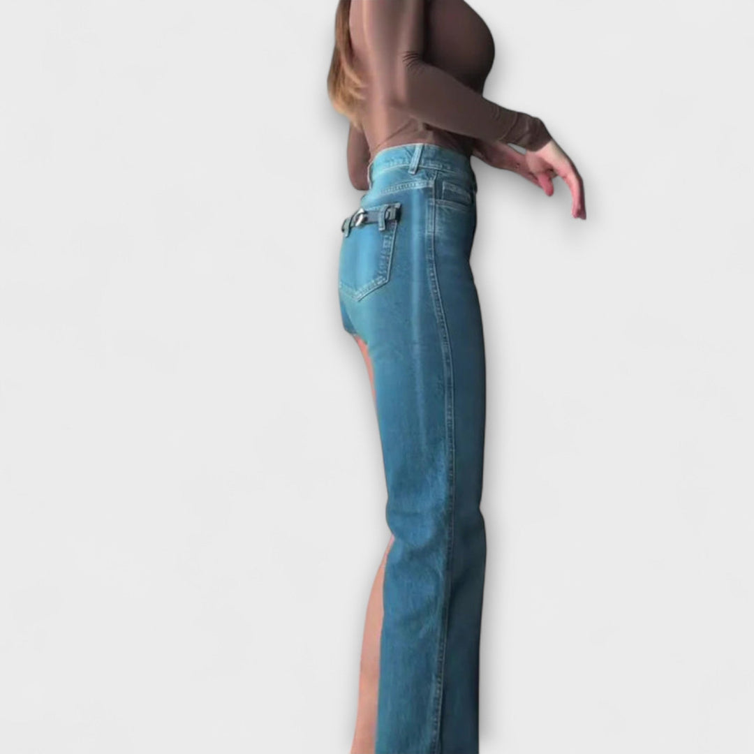 Astra - Asymmetrical Denim Shorts