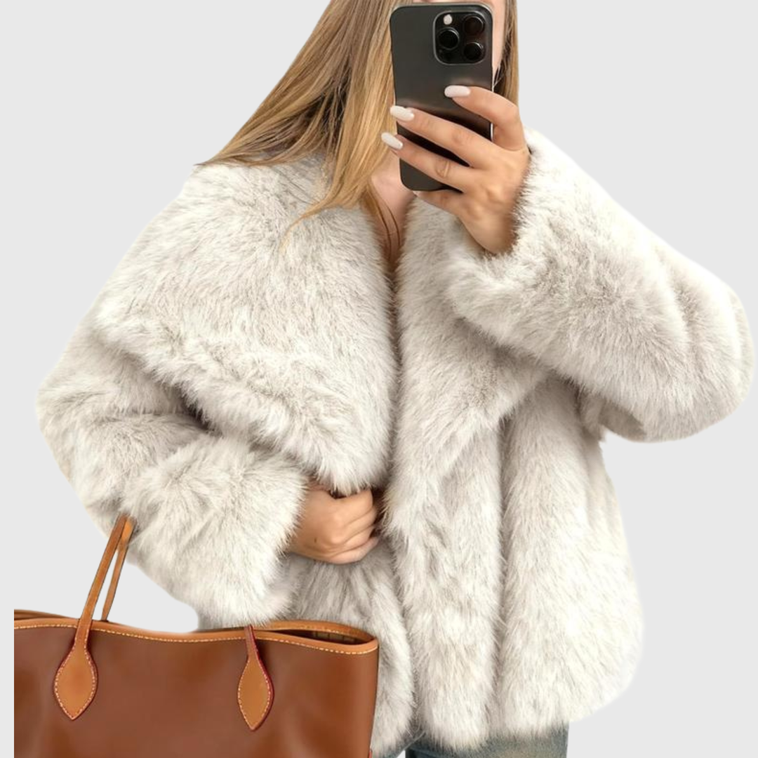 LAURENCE™ - Fashionable Cropped Faux Fur Coat for Fall & Winter Outfits