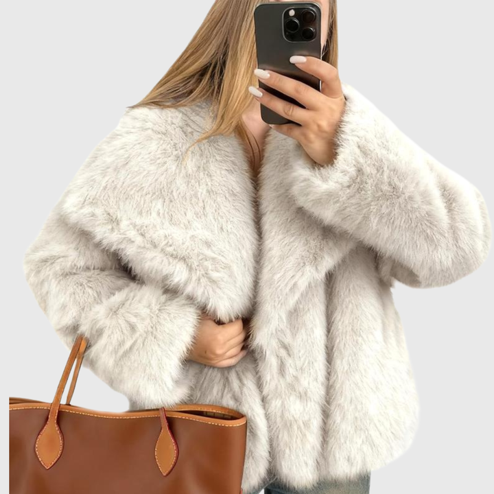 LAURENCE™ - Fashionable Cropped Faux Fur Coat for Fall & Winter Outfits