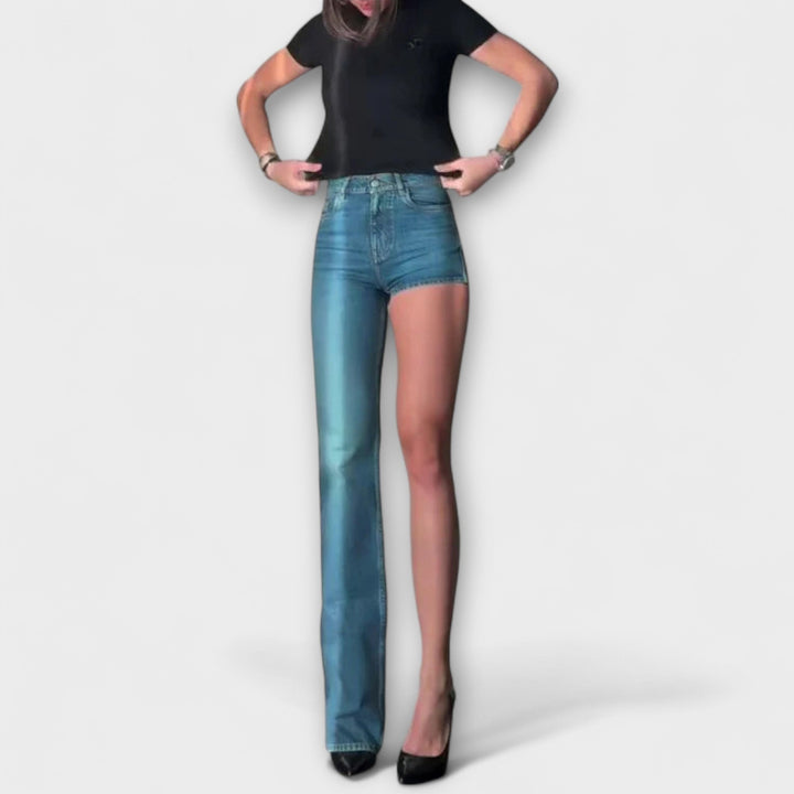 Astra - Asymmetrical Denim Shorts