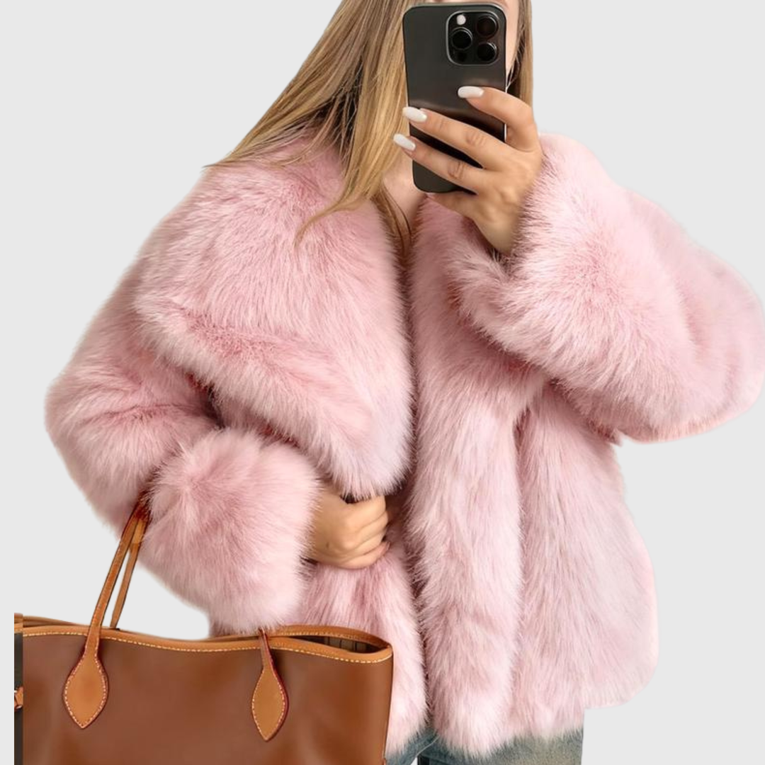 LAURENCE™ - Fashionable Cropped Faux Fur Coat for Fall & Winter Outfits