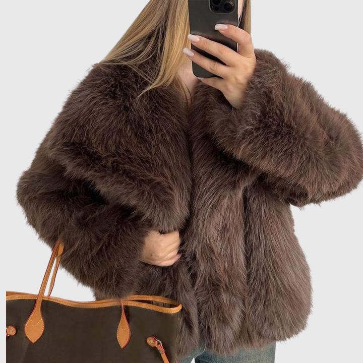 LAURENCE™ - Fashionable Cropped Faux Fur Coat for Fall & Winter Outfits