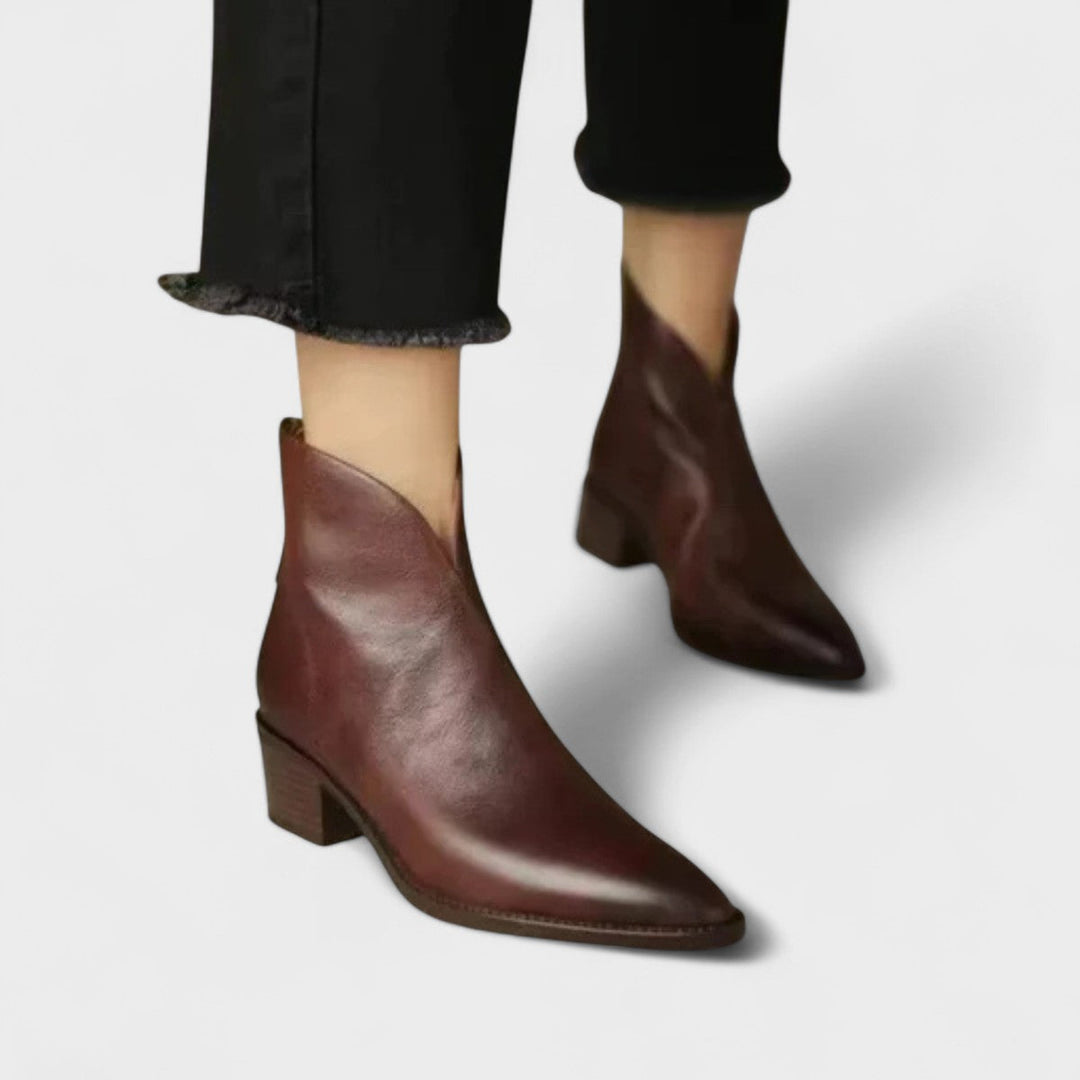 Olga - Classic Low Heel Ankle Boots