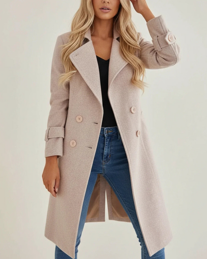 Elowen | women's Long Double-Breasted Coat