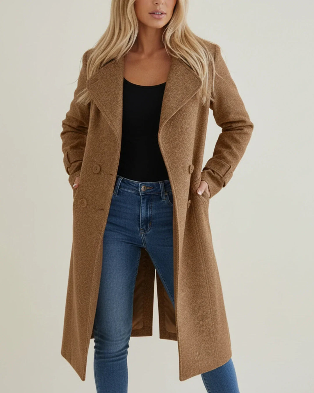 Elowen | women's Long Double-Breasted Coat