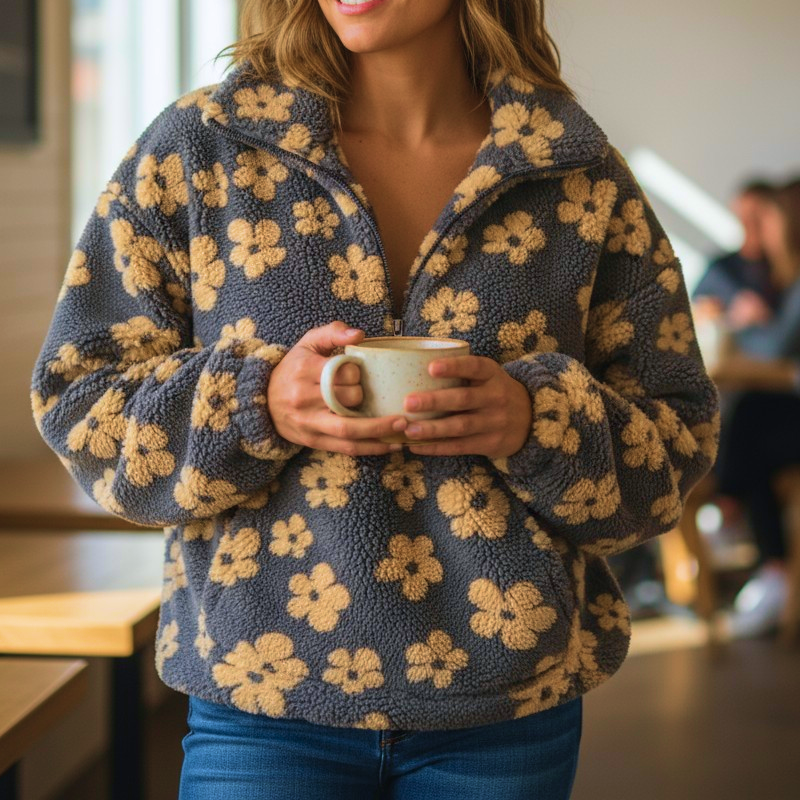 Sandra - Boho-Inspired Sherpa Sweater