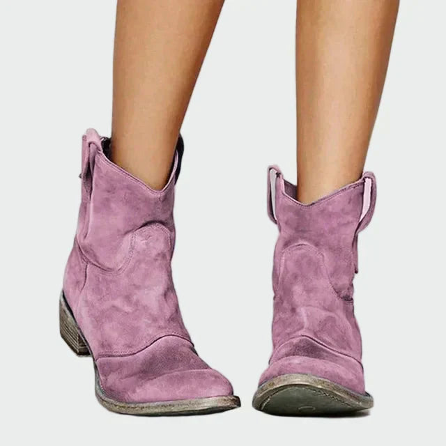 Retro Cowboy Ankle Boots