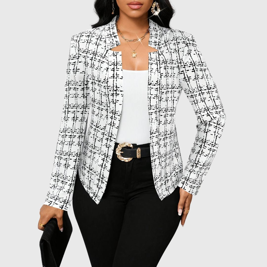 Kessi - Elegant Plaid Jacket