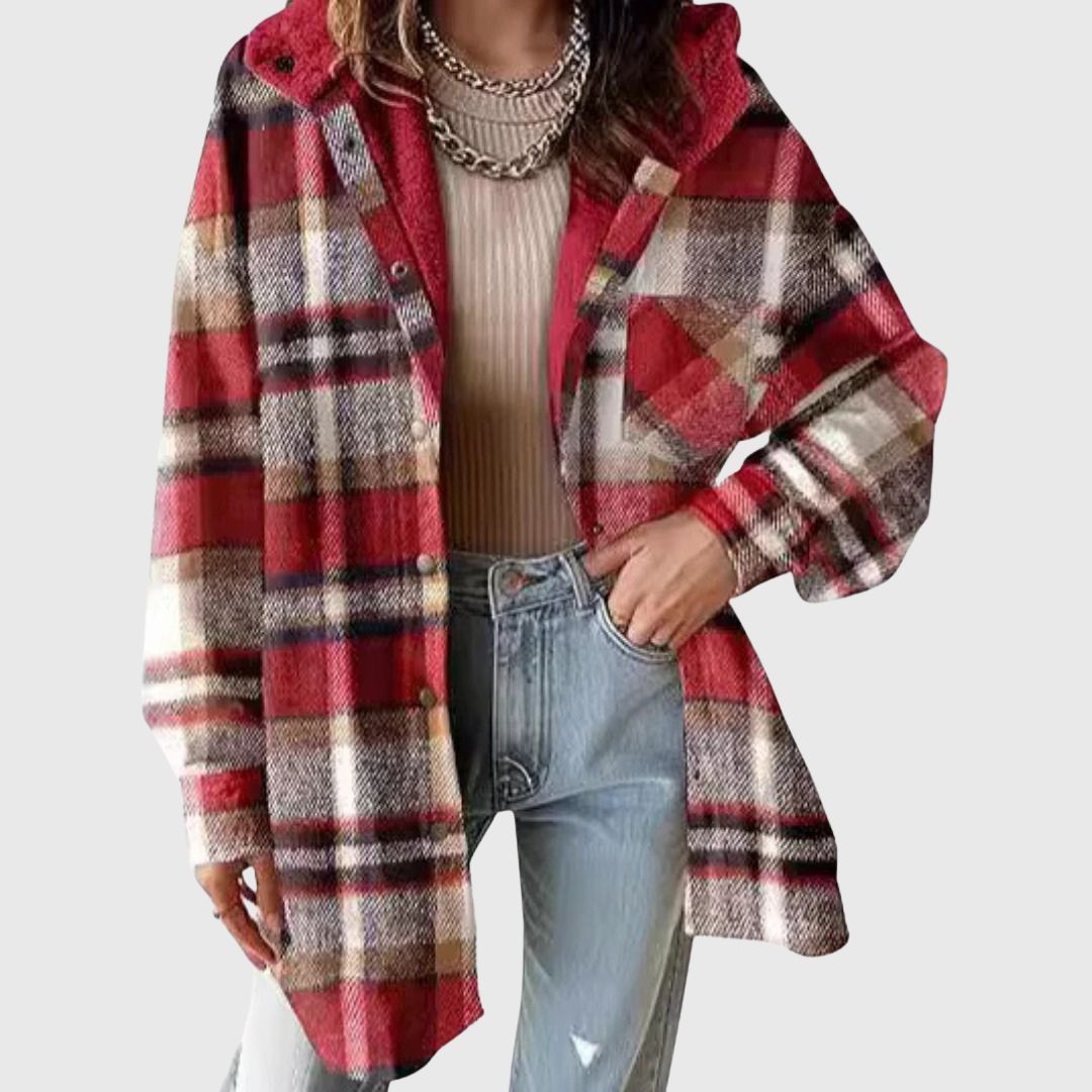 Tallulah - Hooded Plaid Jacket