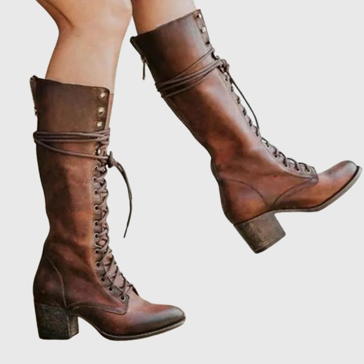 Amelia - Lace-Up Knee-High Boots