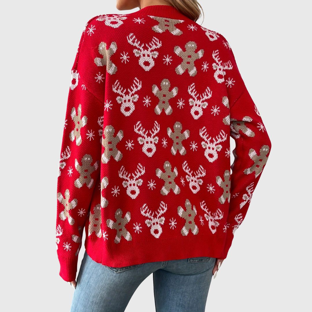 Zoe - Reindeer & Snowflake Sweater