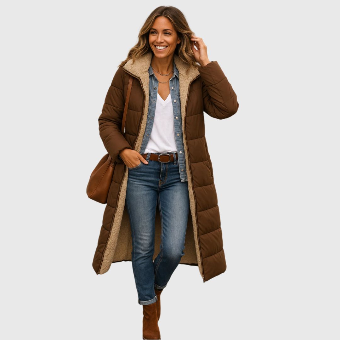 Paige - Long Hooded Quilted Coat