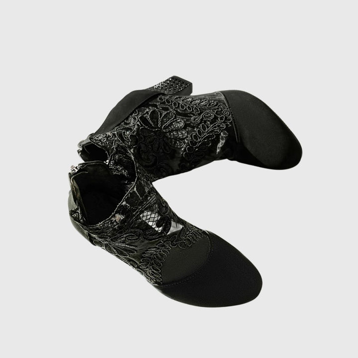 Zelina - Embroidered Ankle Boots
