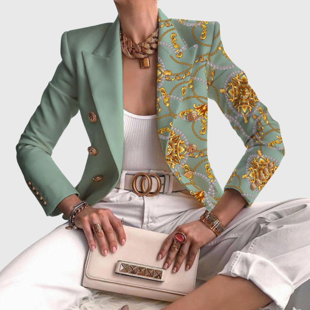 Eleanor - Contrast Panel Buttoned Blazer