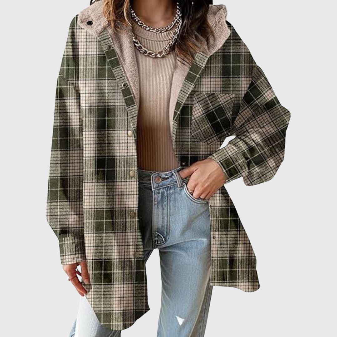 Tallulah - Hooded Plaid Jacket