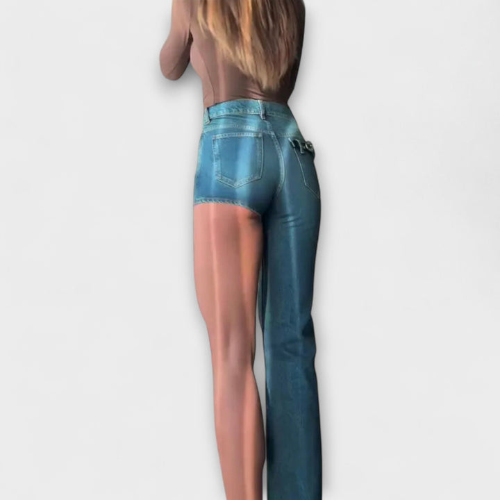 Astra - Asymmetrical Denim Shorts