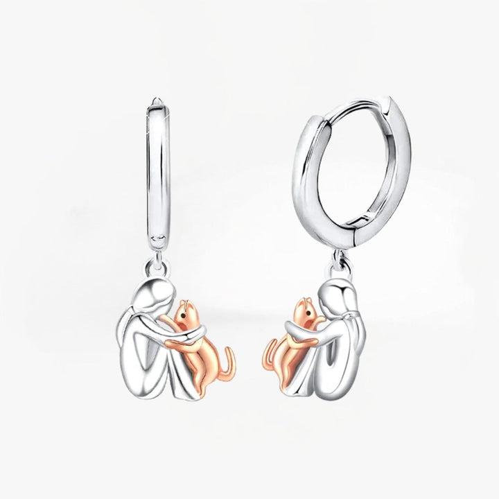 Earrings with Cat Icon (Round Clasp)